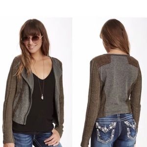 Miss Me Olive Green Heathered Knit Cardigan Sweater Lagenlook Jacket Women’s S